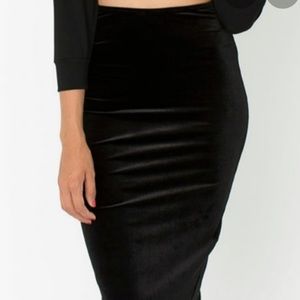 COPY - Black velvet midi skirt